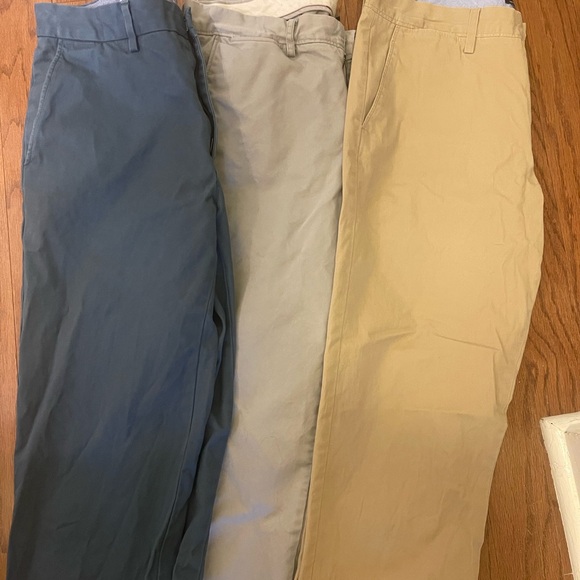 3 Pairs of J. Crew Chinos 32w 32l khaki, gray, navy - Picture 3 of 9